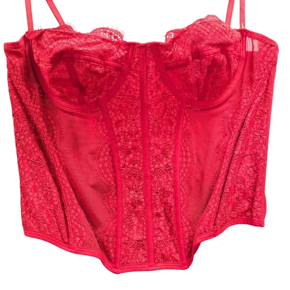 Festival Lace Corset Top Coquette Y2K Whimsigoth‎ Vamp XL